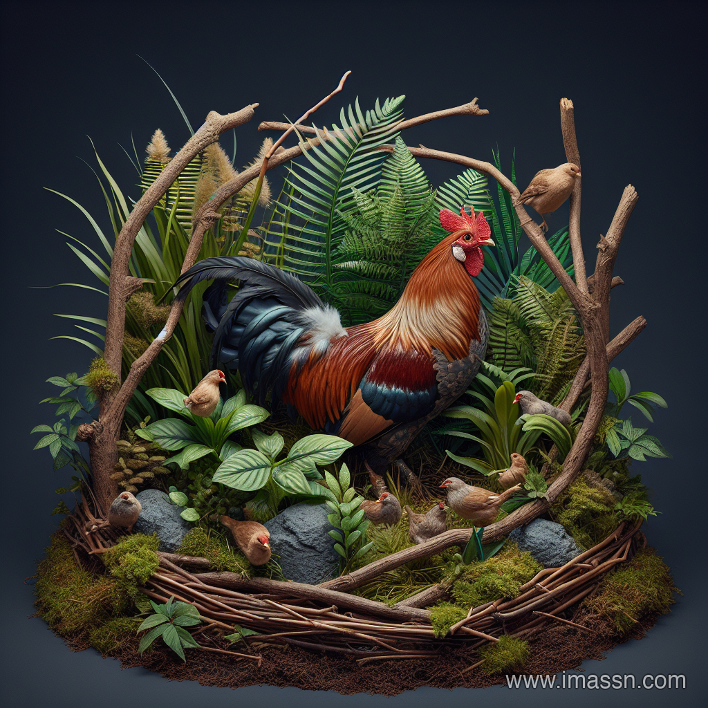 Illustration : coq, osmanthe
