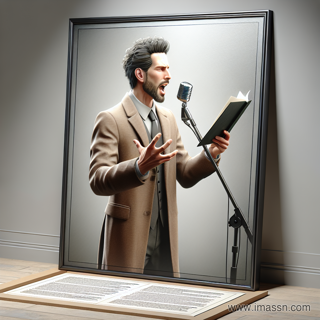 Illustration : poète (qui chante les vers à haute voix)