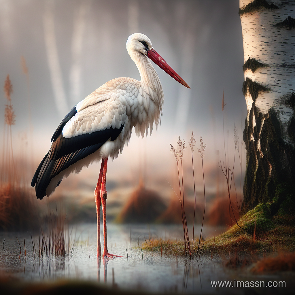 Illustration : Cigogne blanche