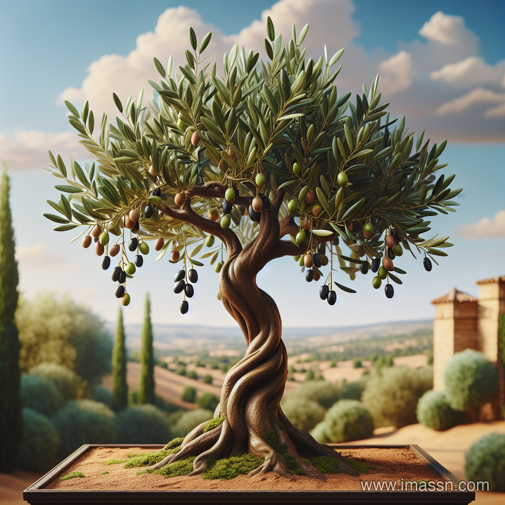 Illustration : olivier, olives