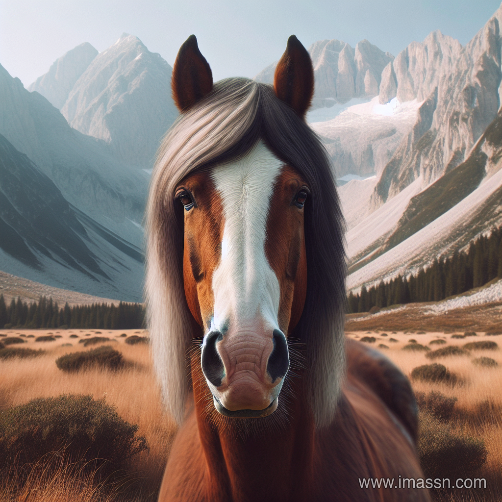 Illustration : cheval ayant une tache sur le chanfrein